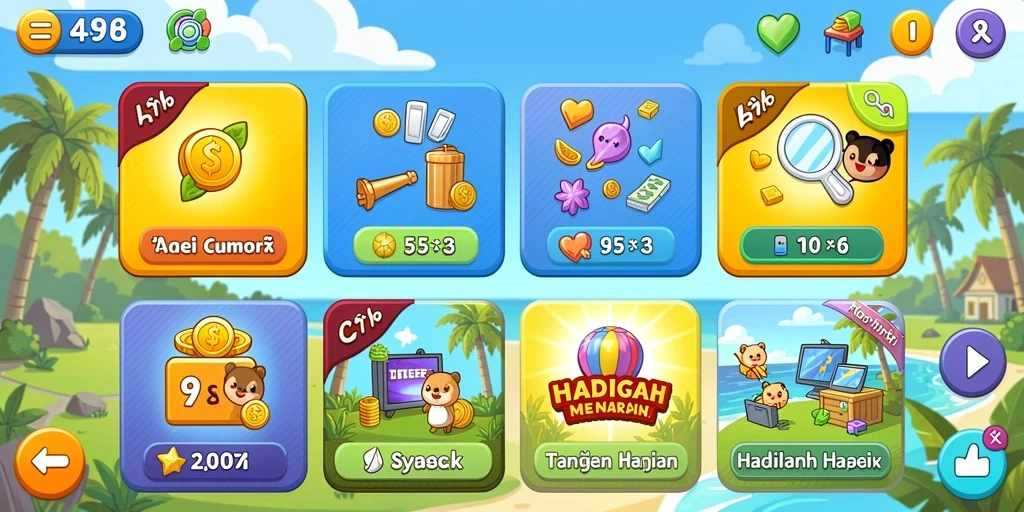 Tampilan permainan yang menarik dan dapat dimainkan dengan mudah.